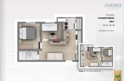 Apartamento à venda no tatuapé, com 39 m² e 2 quartos, com opção de 1 vaga.