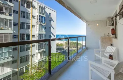 Flat em copacabana na esquina da praia com vista mar.