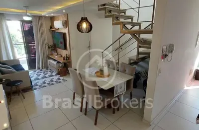Cobertura duplex à venda com 113,00m² e 3 quartos em pechincha, rio de janeiro - rj