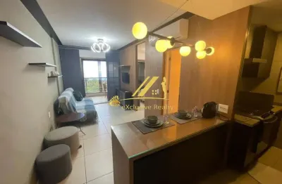 Apartamento quarto e sala 50m2, mobiliado com lavabo! andar alto e vista mar! 1 vaga de garagem! jazz, na graça!