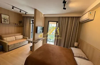 Apartamento quarto e sala com varanda, 31m2, finamente decorado e mobiliado. house pituba. nascente, andar baixo, rooftop com vista mar! vaga rotativa