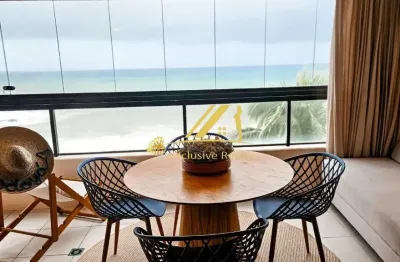 Apartamento 2 quartos finamente decorado e mobiliado frente mar. edf. terrazzo rio vermelho. nascente total, na praia do buracão! 1 vaga de garagem