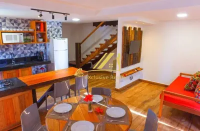 Village duplex, mutá way residence, na ponta do mutá em barra grande! 2 suítes,72m2, totalmente mobiliado a 300m da praia! condomínio com piscina!