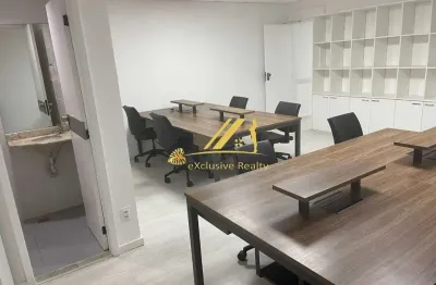 Aluguel de salas comerciais: espaço com 5 salas com copa e recepção, 111,70m2. semi mobiliada. edf. cempre. ótimo para escritórios corporativos