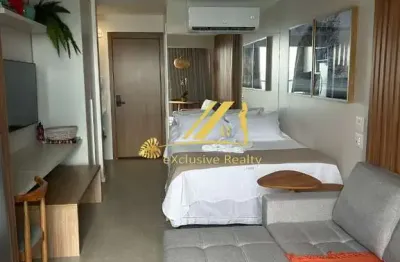 Aluguel de studio mobiliado, andar alto, com vista mar. 27m2. alive corredor da vitória. prédio com uma ótima infraestrutura de lazer. vaga rotativa