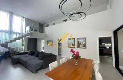 Casa moderna e sofisticada no alphaville 1. condomínio itaparica. 4 suítes, piscina, área gourmet. 400m2 de área construída.