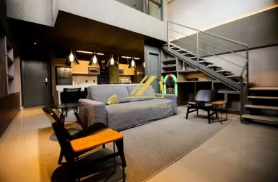 Apartamento duplex/ loft para aluguel no cloc marina residence. decorado e mobiliado com peças de altíssimo padrão, 74 m², 2 vagas rotativas. lavabo