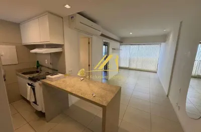 Jazz residencial graça. quarto e sala com lavabo, 50m², ampla varanda com 9,73 m², para aluguel.  1 vaga de garagem. andar alto com vista mar!