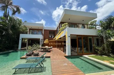 Casa de luxo em guarajuba. 5 suítes, com mobília refinada e com um requinte diferenciado. condomínio paraíso do mar, pé na areia com ótima infraestrut