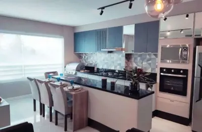 Apartamento com 3 dormitórios e varanda gourmet, 64 m², suzano