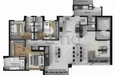 Apartamento à venda em Campinas, Vila Brandina, com 3 suítes, com 188 m², Icon