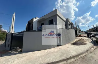 Sobrado novo isolado no piazza di roma com 2 dorms, varanda e churrasqueira