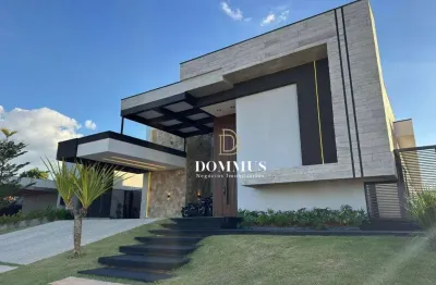 Casa porteira fechada com 4 suítes + escritório, academia privativa à venda, 442 m² por r$ 6.148.000 - jardim quintas da terracota - indaiatuba/sp