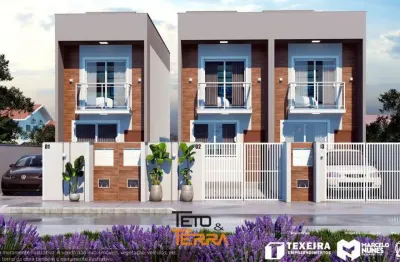 Sobrado á venda com 69m² no bairro areias em tijucas, 2 dormitórios, sacada