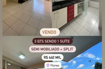 Lindo apartamento 3 quartos pra vendas semi mobiliado andar baixo