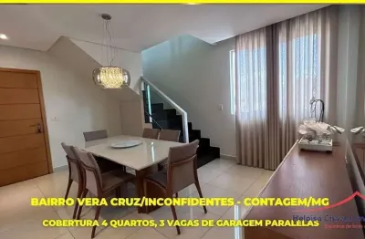 Cobertura com 4 quartos à venda na rua raimundo rodrigues lopes, 509, vera cruz, contagem por r$ 800.000