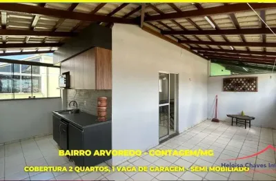 Cobertura com 2 quartos para alugar na rua vinte e dois, 27, arvoredo 2ª seção, contagem por r$ 2.100