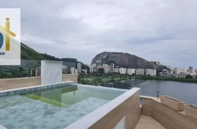 Cobertura cinematográfica, lagoa, 550 m², - 4 suítes- duplex- 3 vagas