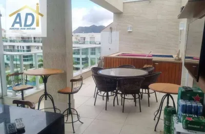 Cobertura mobiliada, recreio,3 quartos, 140 m² - venda  r$ 1.099.000 /aluguel  r$ 6.800,00 - recreio dos bandeirantes - rio de janeiro/rj