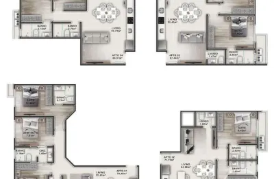 Apartamento com 3 quartos à venda na rua coqueiros, 165, tabuleiro (monte alegre), camboriú por r$ 679.000
