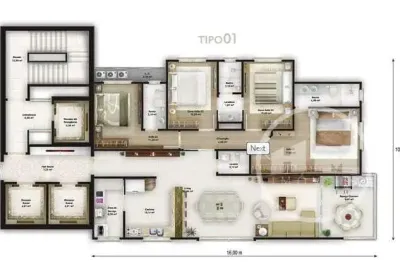 Apartamento com 4 quartos à venda na avenida segunda avenida, 1, meia praia, itapema por r$ 1.695.000