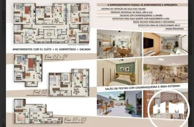 Apto em construção - 2 dorm (1 suite) monte alegre- camboriu/sc