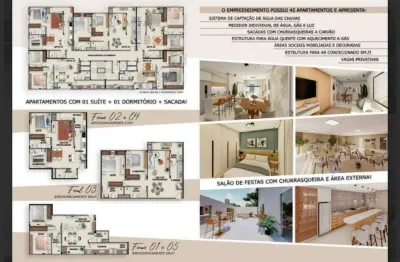 Apto em construção 2 dorm (1 suite) monte alegre- camboriu/sc