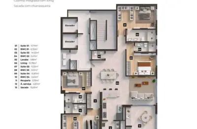 Apartamento em construção com 04 suítes à venda - centro, balneário camboriú