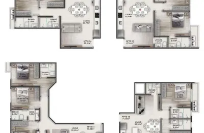 Apartamento a venda 3 dorm (1 suítes e 2 demi) - rua coqueiros - em construção