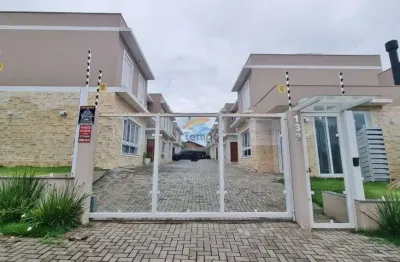 Sobrado novo em condomínio estilo contemporâneo, 03 dormitórios, sendo 01 suíte, 02 vagas de garagem.