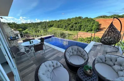 Casa em condomínio para locação em camaçari, alphaville (abrantes), 7 dormitórios, 6 suítes, 7 banheiros, 4 vagas