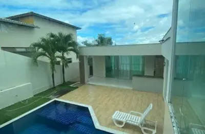 Casa em condomínio para locação em camaçari, alphaville (abrantes), 4 dormitórios, 3 suítes, 5 banheiros, 4 vagas