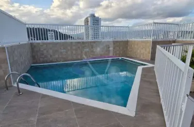Cobertura duplex com piscina, churrasqueira - canal 3 santos