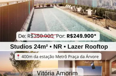 Apto 24m² - lazer rooftop - 400m da estação praça da arvoré- entreg dez 25