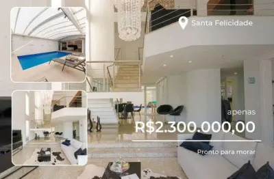 Casa em condomínio fechado com 5 quartos à venda na rua saturnino miranda, 315, santa felicidade, curitiba por r$ 2.300.000