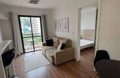 Mobiliado, 1 dormitório, 35 metros, 1 vaga de garagem. condomínio com completo piscina, academia, salão de festas, churrasqueira, quadra de esportes.