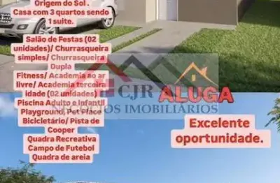 Casa em condomínio para locação em várzea grande, chapéu do sol, 3 dormitórios, 1 suíte, 2 banheiros, 2 vagas