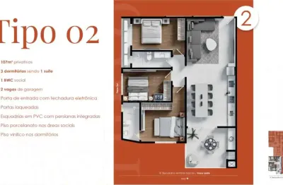 Apartamento 03 dormitórios à venda, r$ 1.044.963,67 bairro gravatá em navegantes