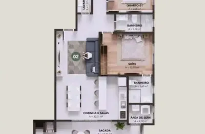 Apartamento 3 dormitórios com 1 suíte no centro, navegantes/sc