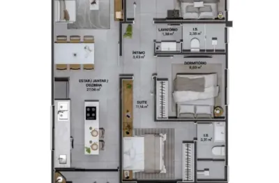 Apartamento 03 dormitorios  à venda, r$ 828.010,01 bairro centro  em navegantes
