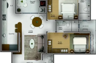 Apartamento 02 suítes à venda r$ 769.465,38 bairro centro em navegantes