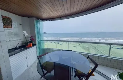 Apartamento frente mar á venda em praia grande, guilhermina / sp