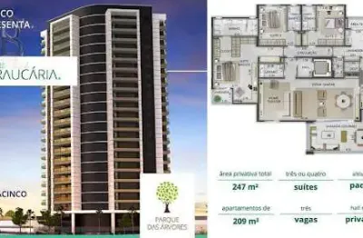 Apartamento à venda no parque das árvores, marília - 209m², 3 suítes