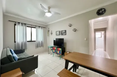 Apartamento mobiliado com 02 dormitórios, no caiçara, em praia grande-sp