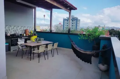 Cobertura para venda em belo horizonte, caiçaras, 3 dormitórios, 1 suíte, 3 banheiros, 2 vagas