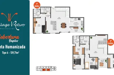 Cobertura com 3 quartos e 3 banheiros à venda, 101,74m² por r$ 441.000,00
