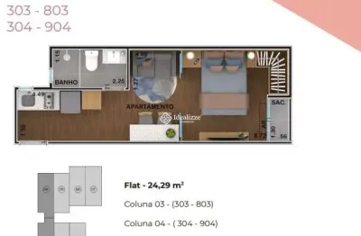 Flat com 1 quarto à venda na Rua Doutor Paulo Monteiro Mendes, 303, Monte Castelo, Volta Redonda