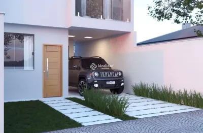 Casa nova, com dois pavimentos, 3 quartos, à venda no loteamento arvoredo em pinheiral/rj