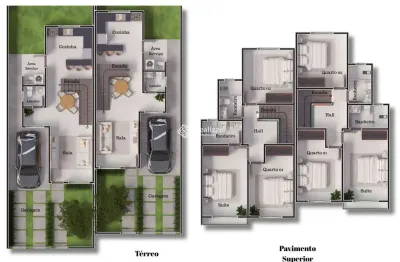Casa nova, com dois pavimentos, 3 quartos, à venda no loteamento arvoredo em pinheiral/rj