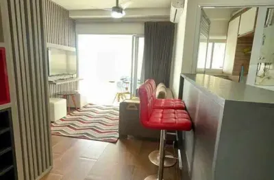 Apartamento de luxo para alugar em santos, ponta da praia, com 1 quarto, 50m²